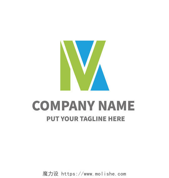 高端蓝绿色 企业M字母 LOGO企业logo